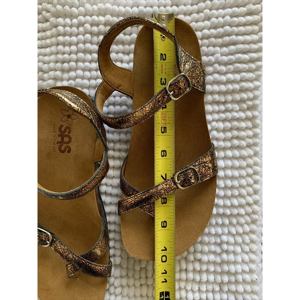 SAS Sandals Pampa Fantasia Womens Size 9 Wide Copper Gold Crinkle strap sandals - Picture 8 of 11